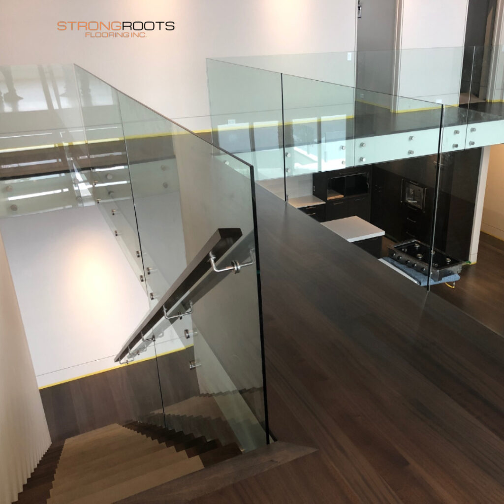 Site finished African Sapele hardwood floor in Kelowna