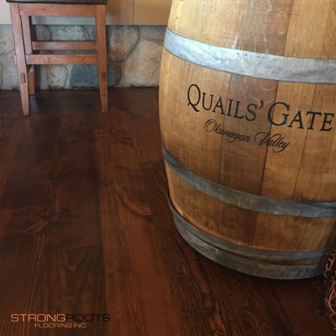 Site finished hardwood floor at Quail's Gate Winery
