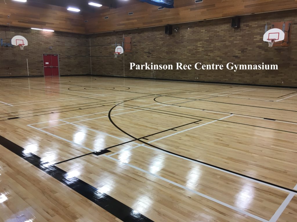 City gymnasium hardwood floor