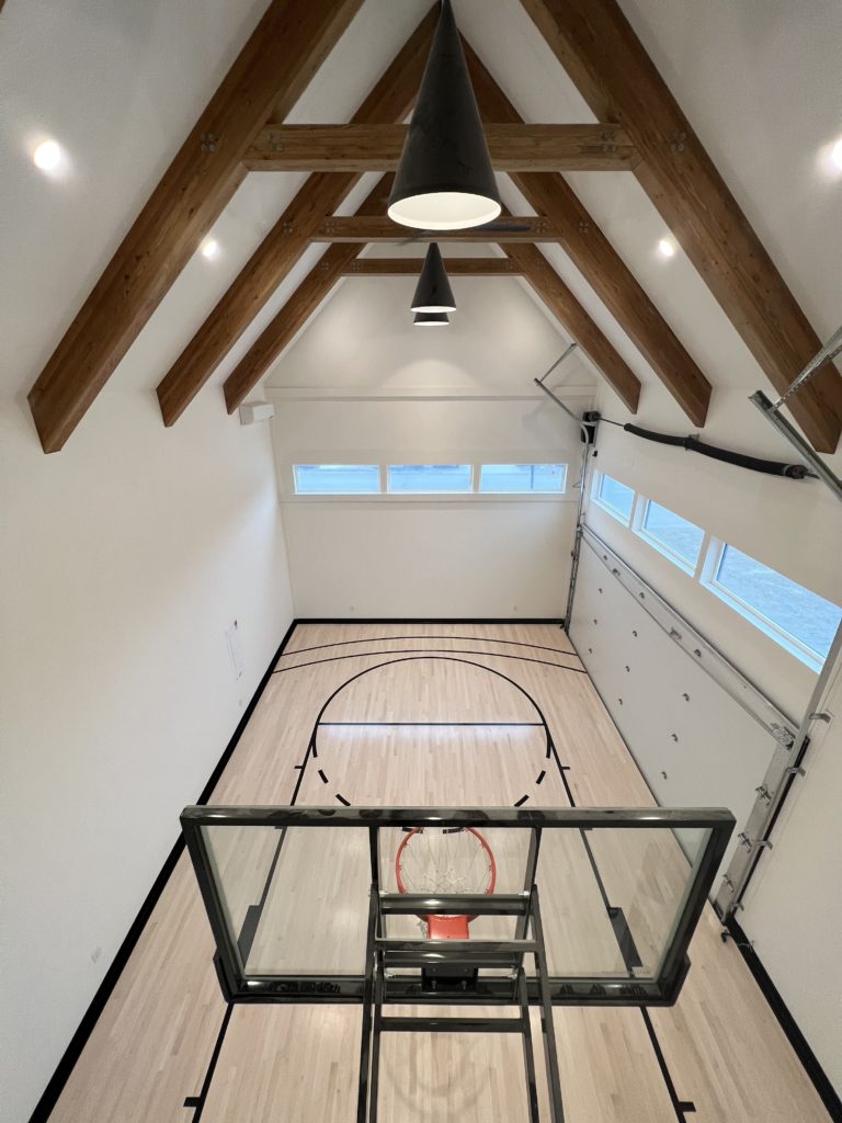 Custom home basketball court