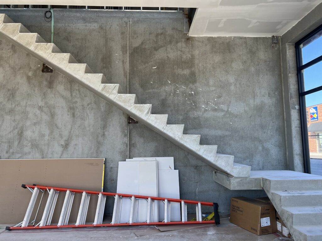 Before raked stair treads design